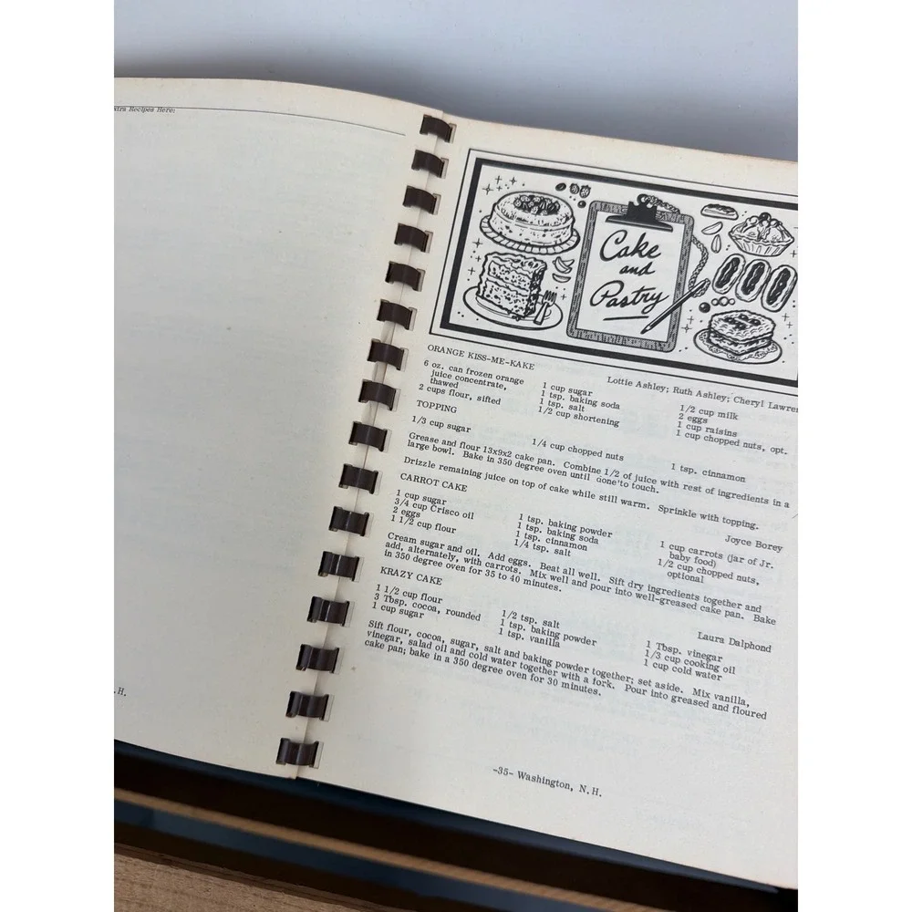 Vintage Washington NH‎ Bicentennial Cook Book Fire Dept Ladies Aux Spirit of 76